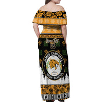 Custom Hawaii James Campbell High School Christmas Family Matching Off Shoulder Maxi Dress and Hawaiian Shirt Tropical Santa Claus LT05 - Polynesian Pride