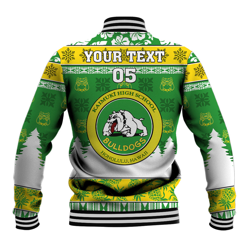 Custom Hawaii Kaimuki High School Christmas Baseball Jacket Tropical Santa Claus LT05 - Polynesian Pride