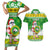 Custom Hawaii Kaimuki High School Christmas Couples Matching Short Sleeve Bodycon Dress and Hawaiian Shirt Tropical Santa Claus LT05 Green - Polynesian Pride