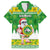 Custom Hawaii Kaimuki High School Christmas Family Matching Long Sleeve Bodycon Dress and Hawaiian Shirt Tropical Santa Claus LT05 Dad's Shirt - Short Sleeve Green - Polynesian Pride