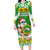 Custom Hawaii Kaimuki High School Christmas Family Matching Long Sleeve Bodycon Dress and Hawaiian Shirt Tropical Santa Claus LT05 Mom's Dress Green - Polynesian Pride