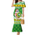 Custom Hawaii Kaimuki High School Christmas Family Matching Mermaid Dress and Hawaiian Shirt Tropical Santa Claus LT05 Mom's Dress Green - Polynesian Pride