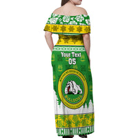 Custom Hawaii Kaimuki High School Christmas Family Matching Off Shoulder Maxi Dress and Hawaiian Shirt Tropical Santa Claus LT05 - Polynesian Pride