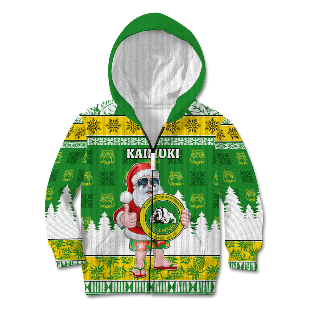 Custom Hawaii Kaimuki High School Christmas Kid Hoodie Tropical Santa Claus LT05 - Polynesian Pride