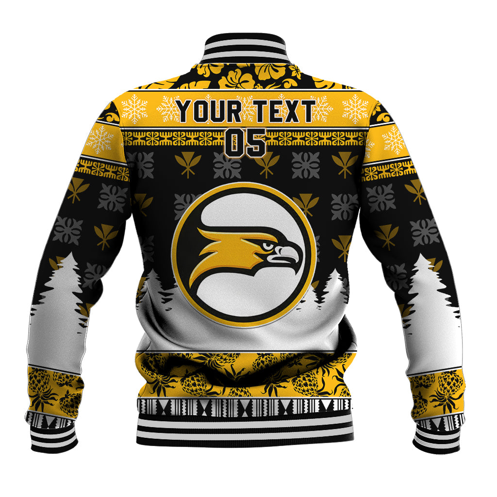 Custom Hawaii Nanakuli High and Intermediate School Christmas Baseball Jacket Tropical Santa Claus LT05 - Polynesian Pride