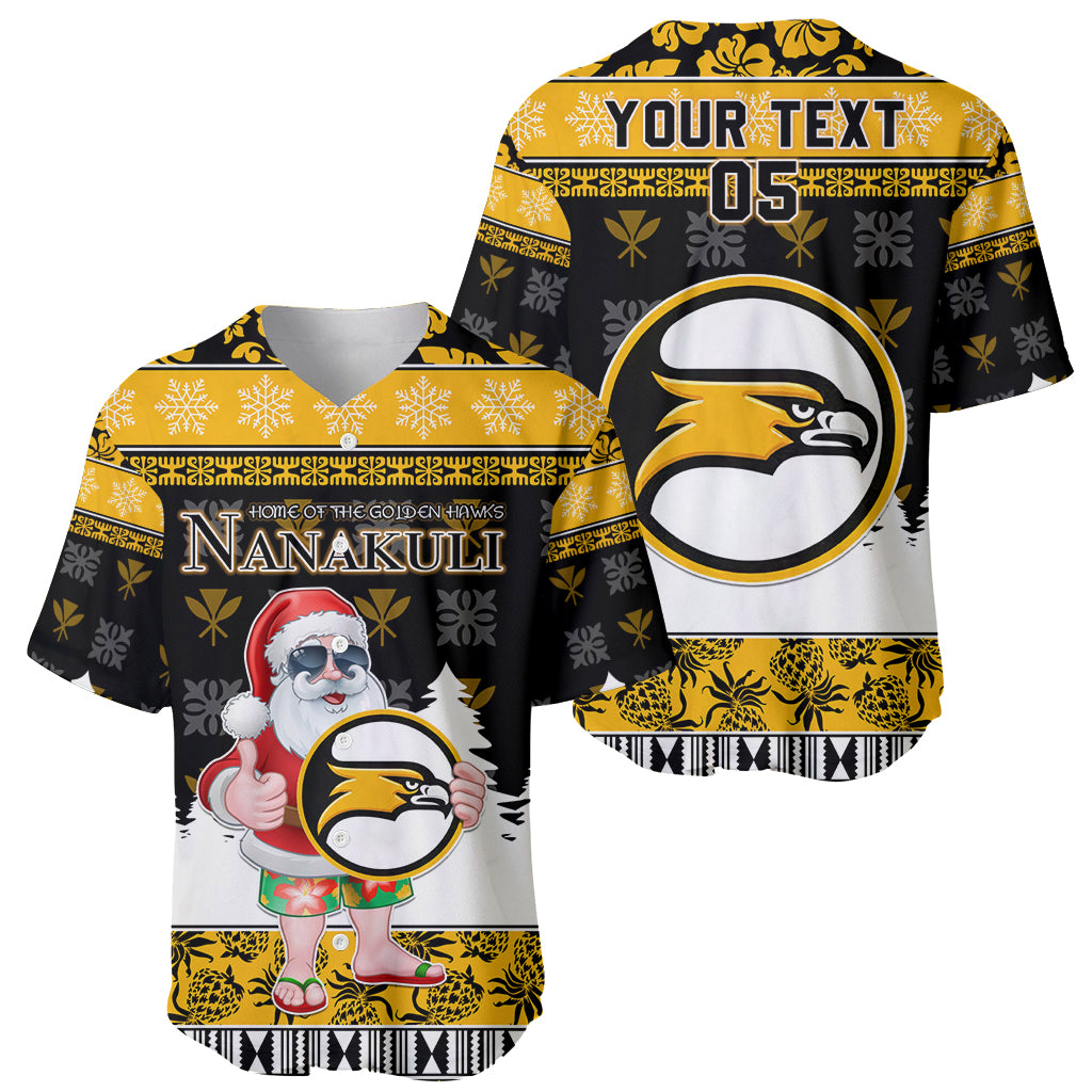 Custom Hawaii Nanakuli High and Intermediate School Christmas Baseball Jersey Tropical Santa Claus LT05 - Polynesian Pride