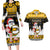 Custom Hawaii Nanakuli High and Intermediate School Christmas Couples Matching Long Sleeve Bodycon Dress and Hawaiian Shirt Tropical Santa Claus LT05 Yellow - Polynesian Pride