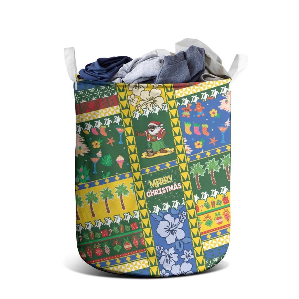 Solomon Islands Christmas Laundry Basket Festive Beach Vibes - Polynesian Pride