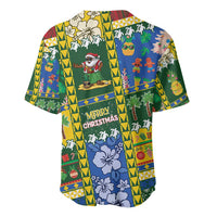 Solomon Islands Christmas Baseball Jersey Festive Beach Vibes - Polynesian Pride