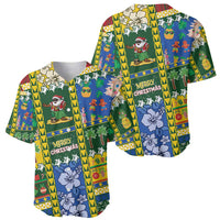 Solomon Islands Christmas Baseball Jersey Festive Beach Vibes - Polynesian Pride