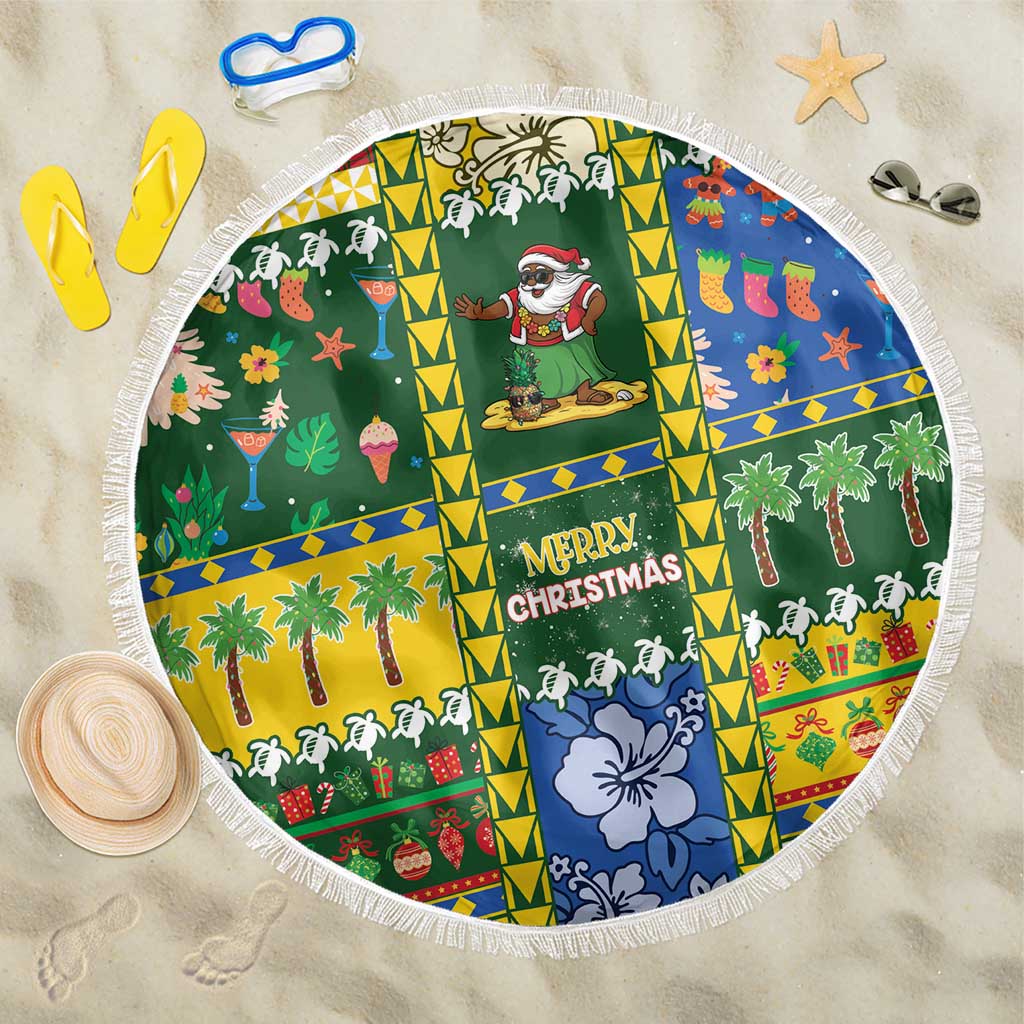 Solomon Islands Christmas Beach Blanket Festive Beach Vibes - Polynesian Pride