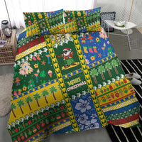 Solomon Islands Christmas Bedding Set Festive Beach Vibes - Polynesian Pride
