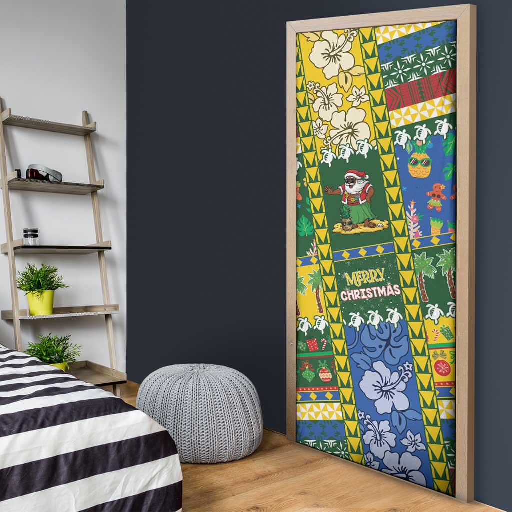 Solomon Islands Christmas Door Cover Festive Beach Vibes - Polynesian Pride