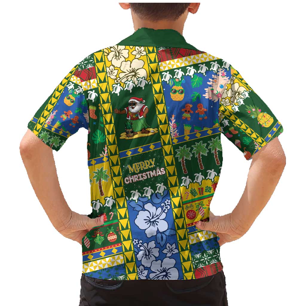 Solomon Islands Christmas Family Matching Mermaid Dress and Hawaiian Shirt Festive Beach Vibes - Polynesian Pride