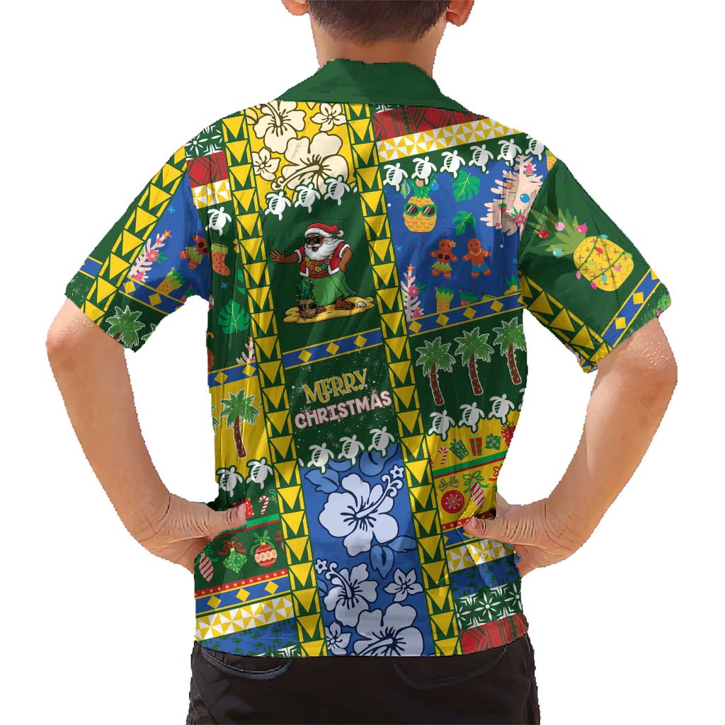 Solomon Islands Christmas Family Matching Puletasi and Hawaiian Shirt Festive Beach Vibes - Polynesian Pride