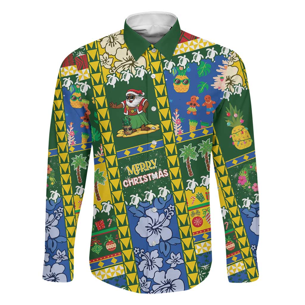 Solomon Islands Christmas Family Matching Puletasi and Hawaiian Shirt Festive Beach Vibes - Polynesian Pride