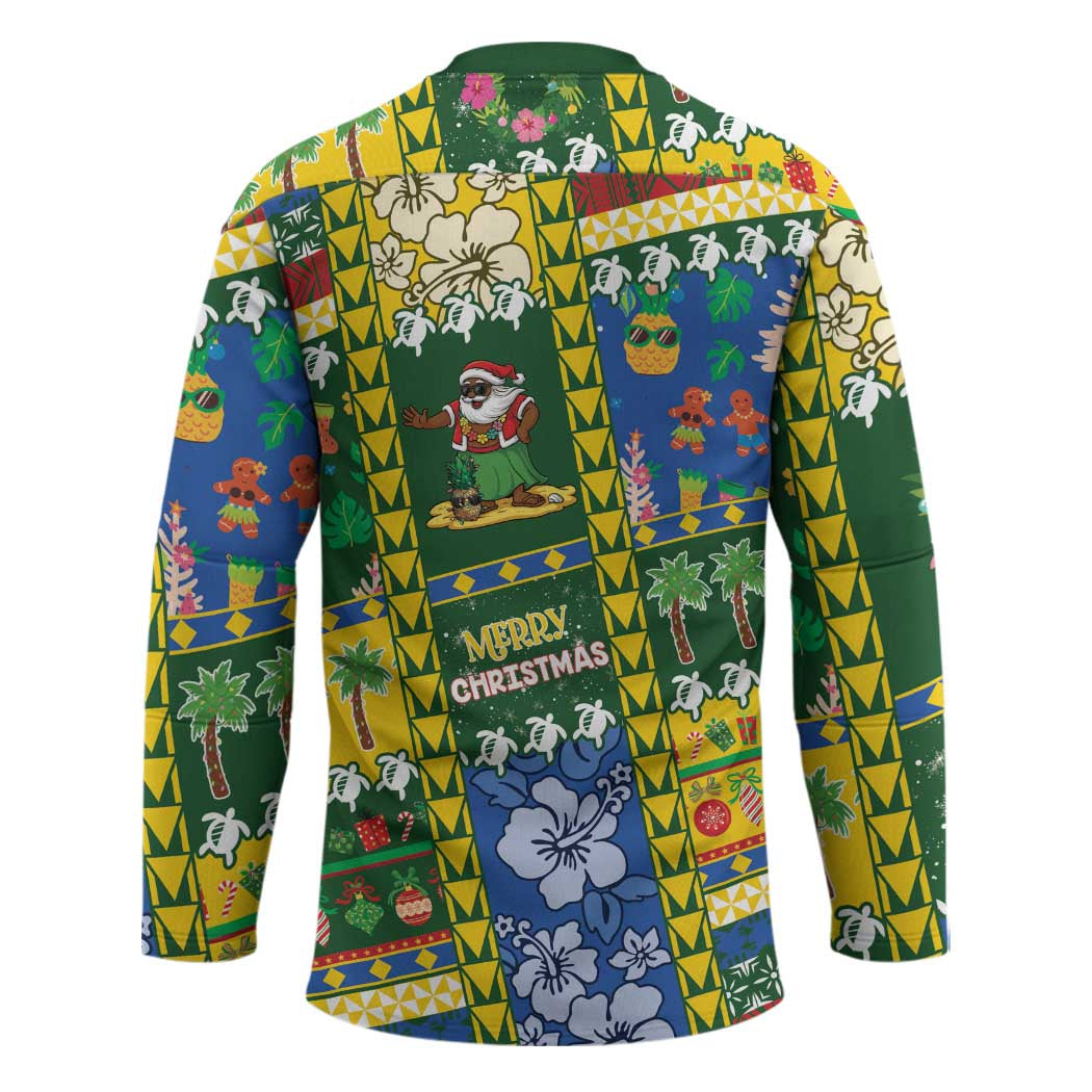 Solomon Islands Christmas Hockey Jersey Festive Beach Vibes - Polynesian Pride