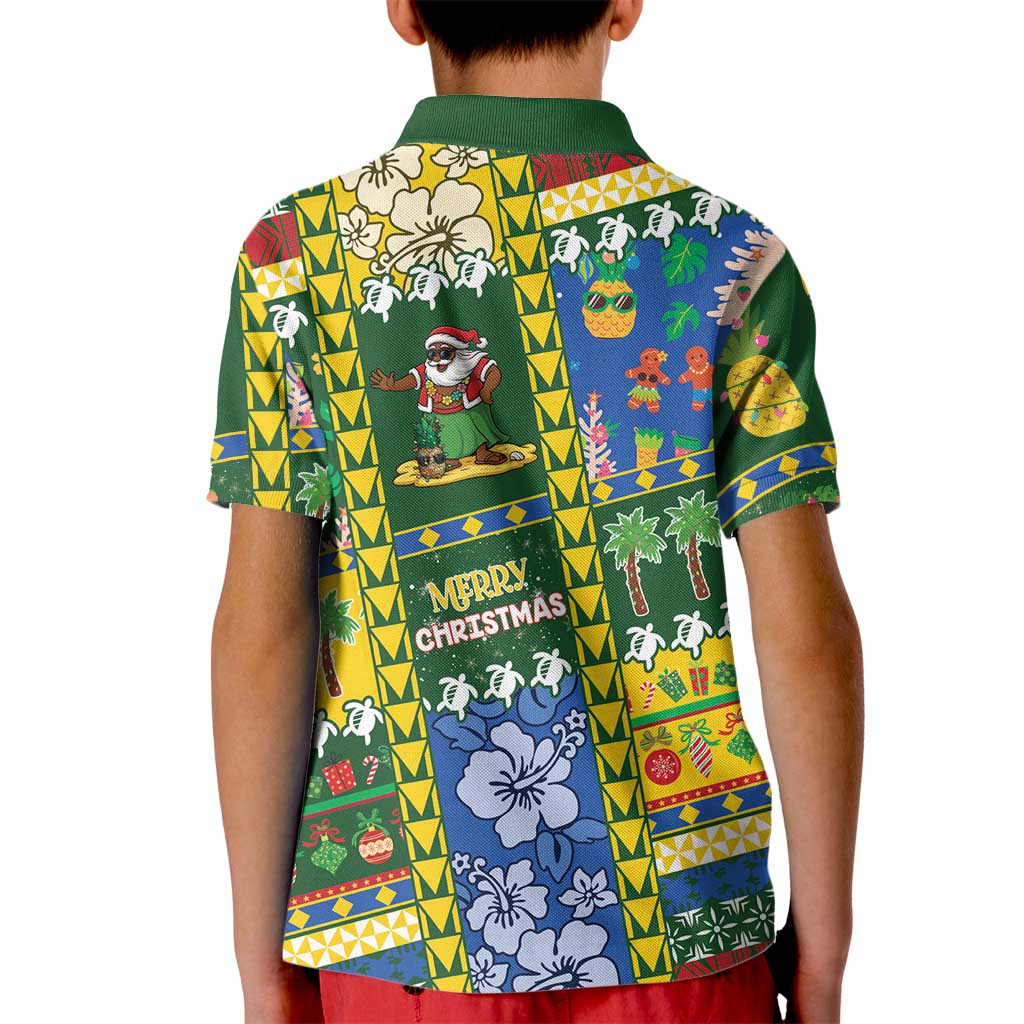 Solomon Islands Christmas Kid Polo Shirt Festive Beach Vibes LT05 - Polynesian Pride