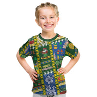Solomon Islands Christmas Kid T Shirt Festive Beach Vibes LT05 Green - Polynesian Pride
