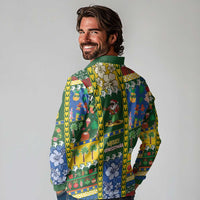 Solomon Islands Christmas Long Sleeve Polo Shirt Festive Beach Vibes - Polynesian Pride