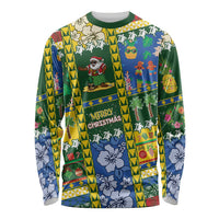 Solomon Islands Christmas Long Sleeve Shirt Festive Beach Vibes LT05 Unisex Green - Polynesian Pride