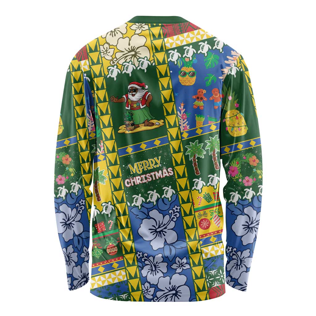Solomon Islands Christmas Long Sleeve Shirt Festive Beach Vibes LT05 - Polynesian Pride