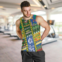 Solomon Islands Christmas Men Tank Top Festive Beach Vibes LT05 Green - Polynesian Pride
