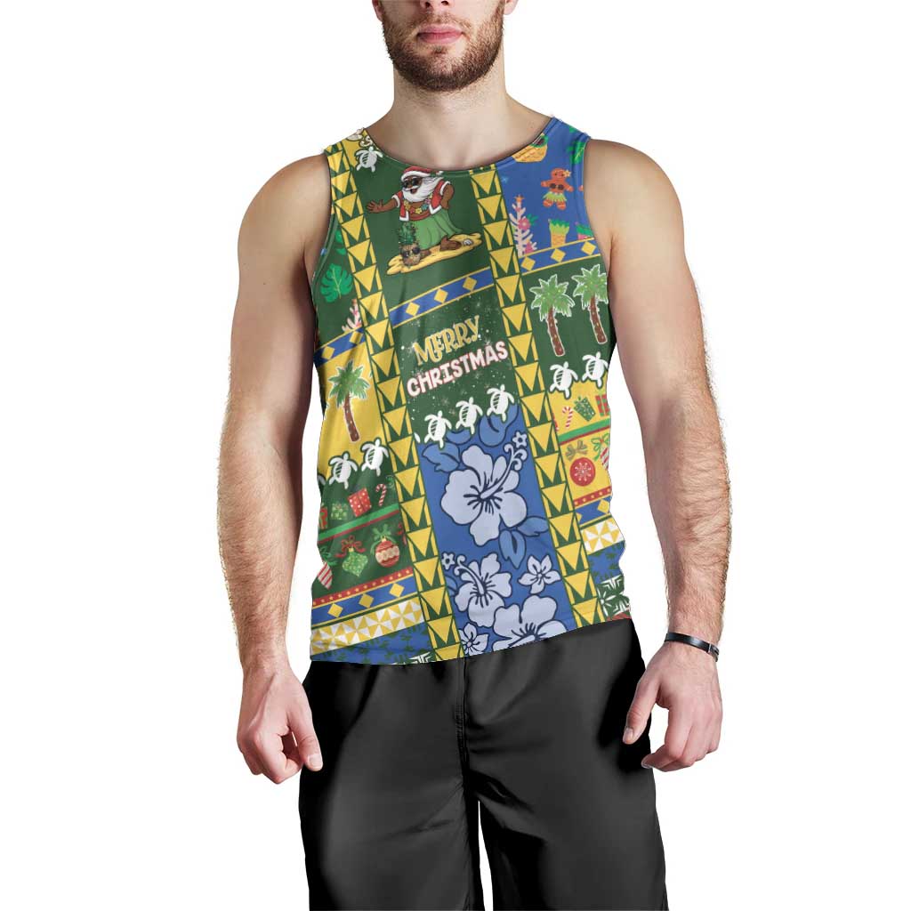 Solomon Islands Christmas Men Tank Top Festive Beach Vibes LT05 - Polynesian Pride
