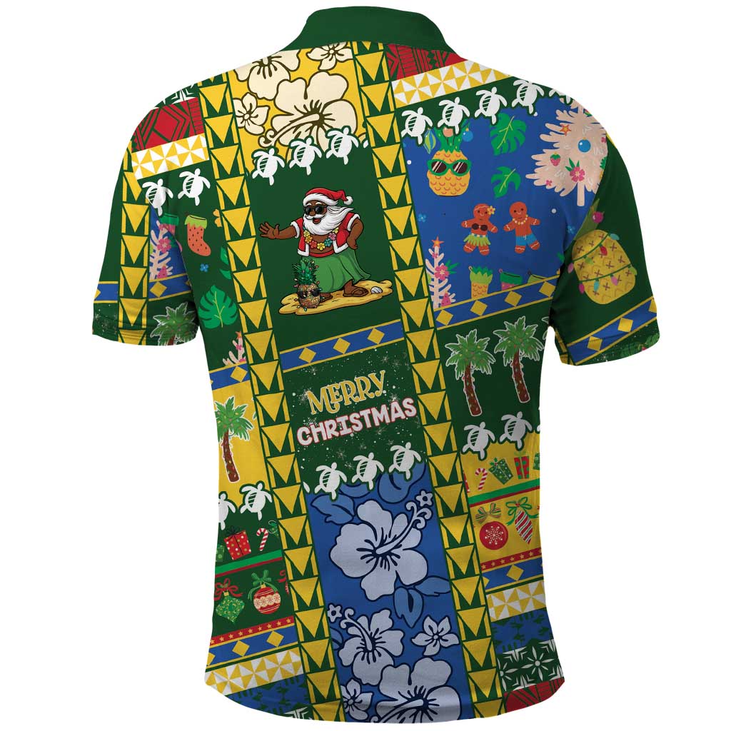 Solomon Islands Christmas Polo Shirt Festive Beach Vibes LT05 - Polynesian Pride