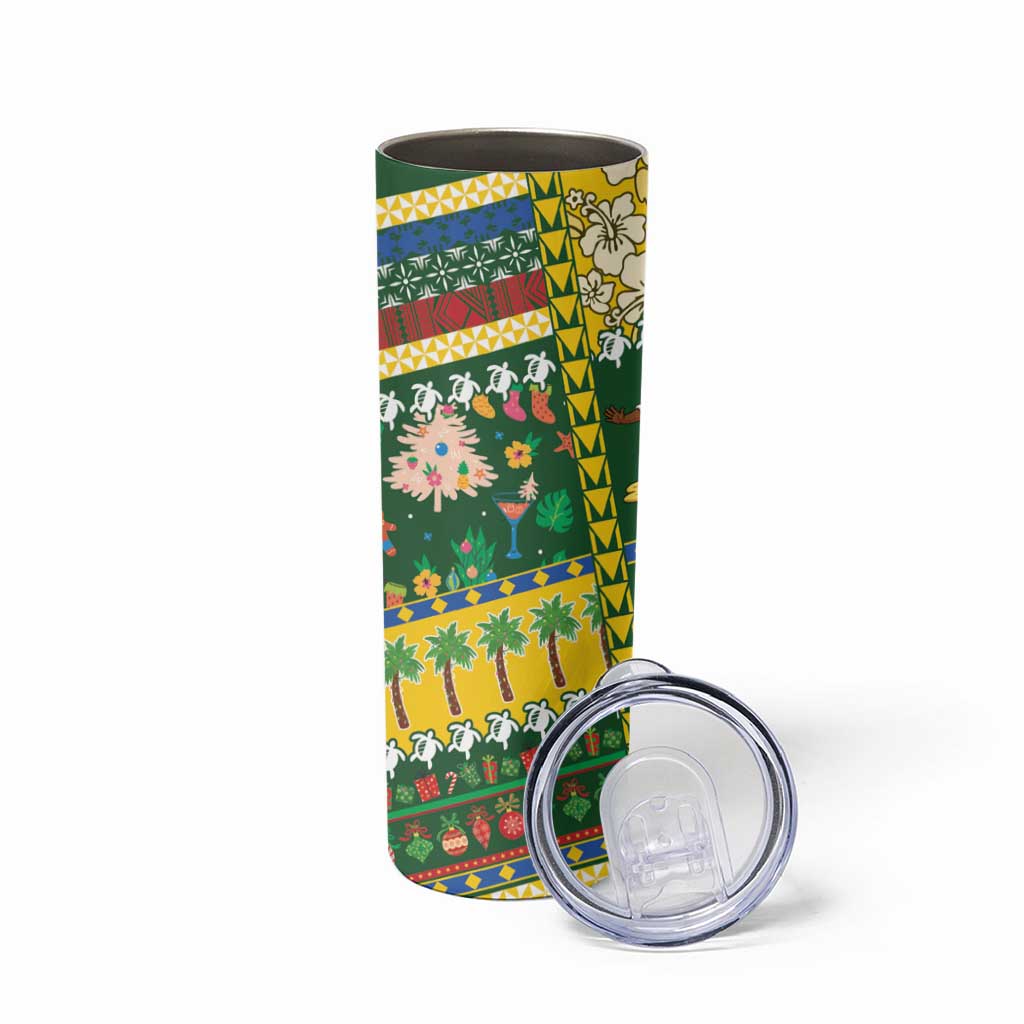 Solomon Islands Christmas Skinny Tumbler Festive Beach Vibes - Polynesian Pride
