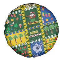 Solomon Islands Christmas Spare Tire Cover Festive Beach Vibes - Polynesian Pride
