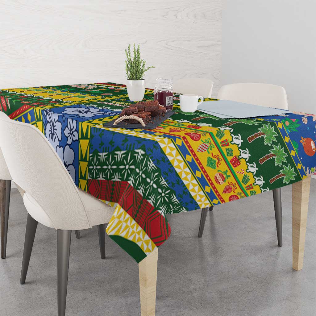 Solomon Islands Christmas Tablecloth Festive Beach Vibes - Polynesian Pride