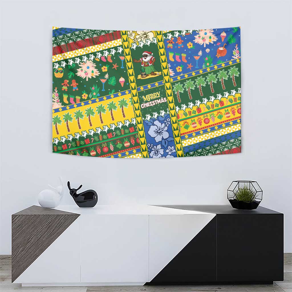Solomon Islands Christmas Tapestry Festive Beach Vibes - Polynesian Pride