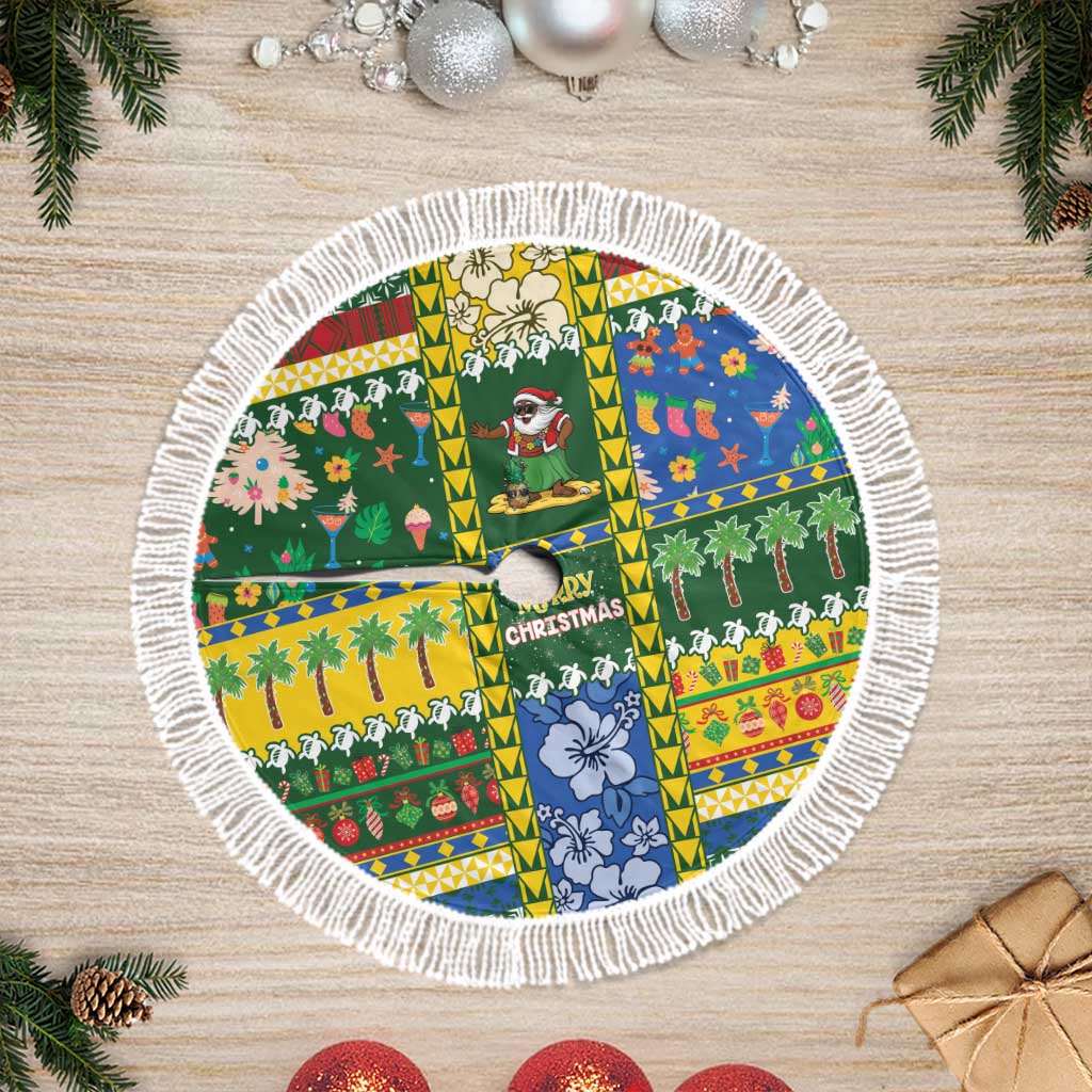 Solomon Islands Christmas Tree Skirt Festive Beach Vibes - Polynesian Pride