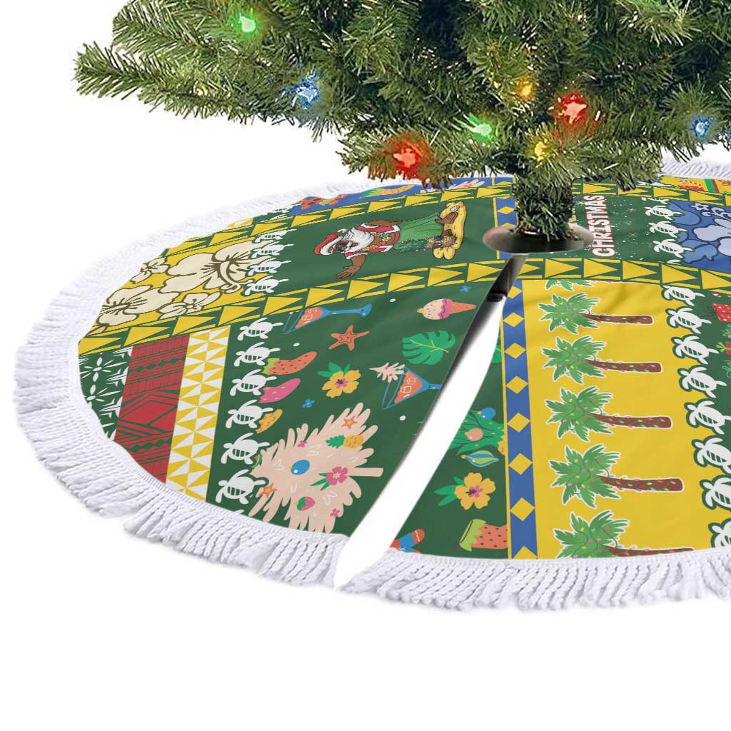 Solomon Islands Christmas Tree Skirt Festive Beach Vibes - Polynesian Pride