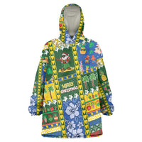 Solomon Islands Christmas Wearable Blanket Hoodie Festive Beach Vibes LT05 One Size Green - Polynesian Pride