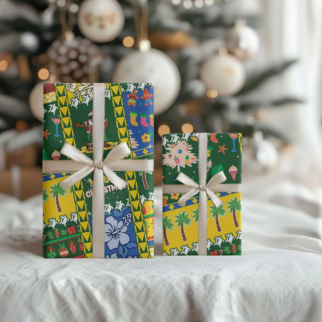 Solomon Islands Christmas Wrapping Paper Festive Beach Vibes - Polynesian Pride