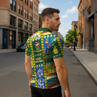Solomon Islands Christmas Zipper Polo Shirt Festive Beach Vibes LT05 - Polynesian Pride