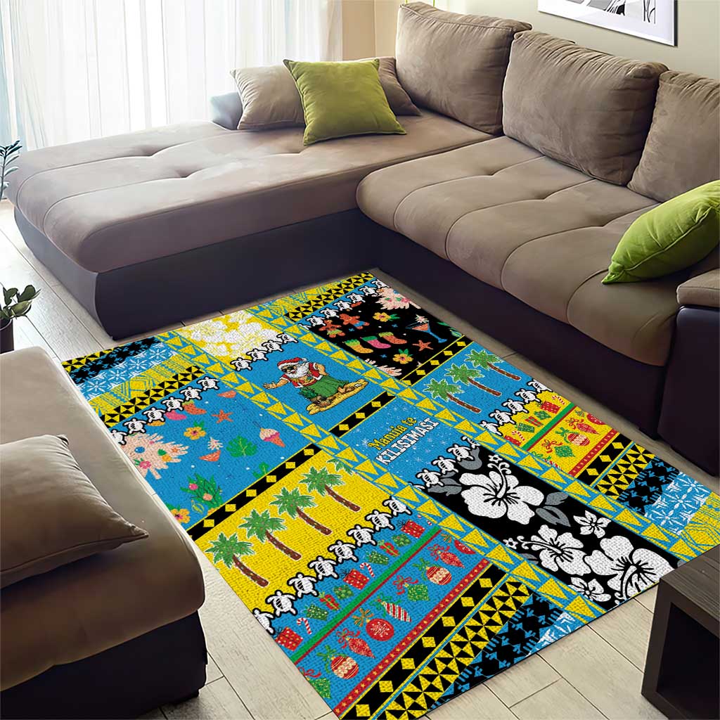 Tuvalu Christmas Area Rug Festive Beach Vibes - Polynesian Pride