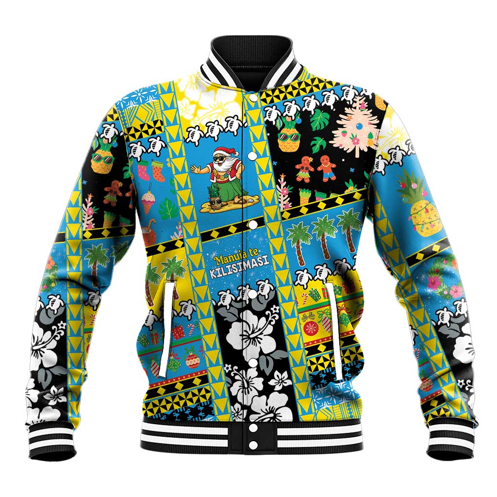 Tuvalu Christmas Baseball Jacket Festive Beach Vibes - Polynesian Pride