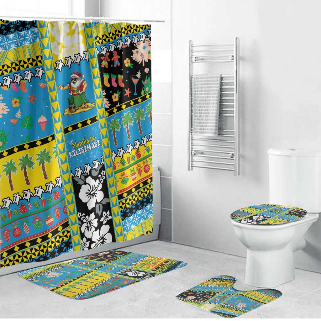 Tuvalu Christmas Bathroom Set Festive Beach Vibes - Polynesian Pride