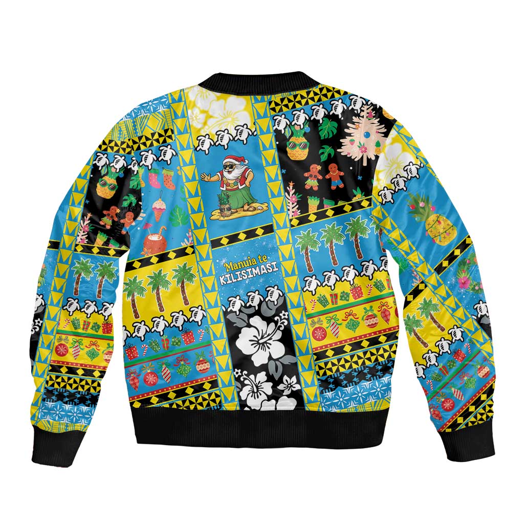 Tuvalu Christmas Bomber Jacket Festive Beach Vibes - Polynesian Pride