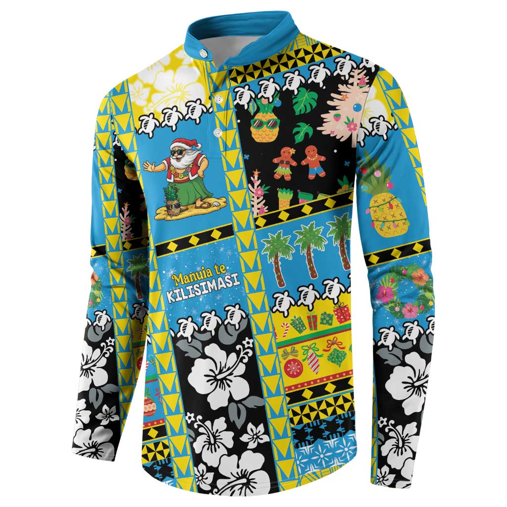 Tuvalu Christmas Button Sweatshirt Festive Beach Vibes - Polynesian Pride