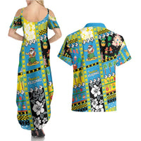 Tuvalu Christmas Couples Matching Summer Maxi Dress and Hawaiian Shirt Festive Beach Vibes - Polynesian Pride