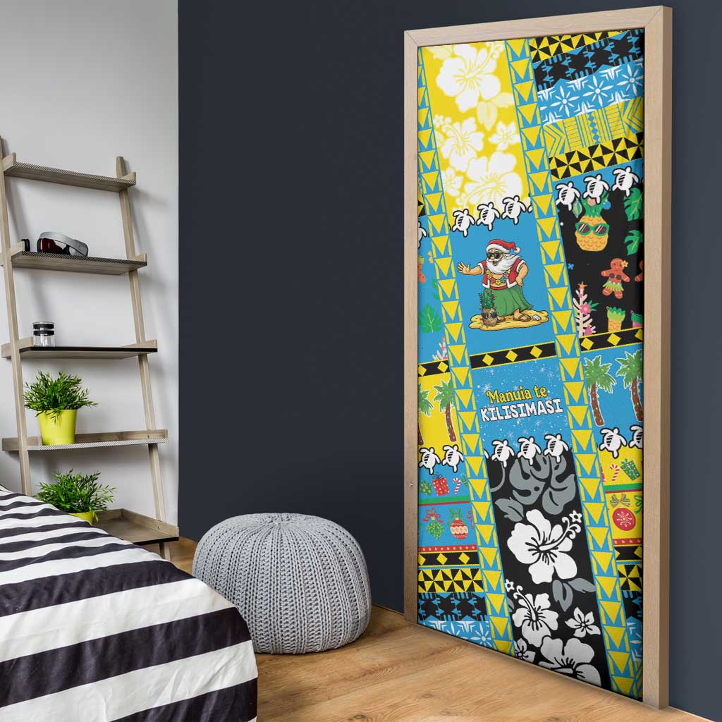 Tuvalu Christmas Door Cover Festive Beach Vibes - Polynesian Pride