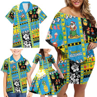 Tuvalu Christmas Family Matching Off Shoulder Short Dress and Hawaiian Shirt Festive Beach Vibes - Polynesian Pride