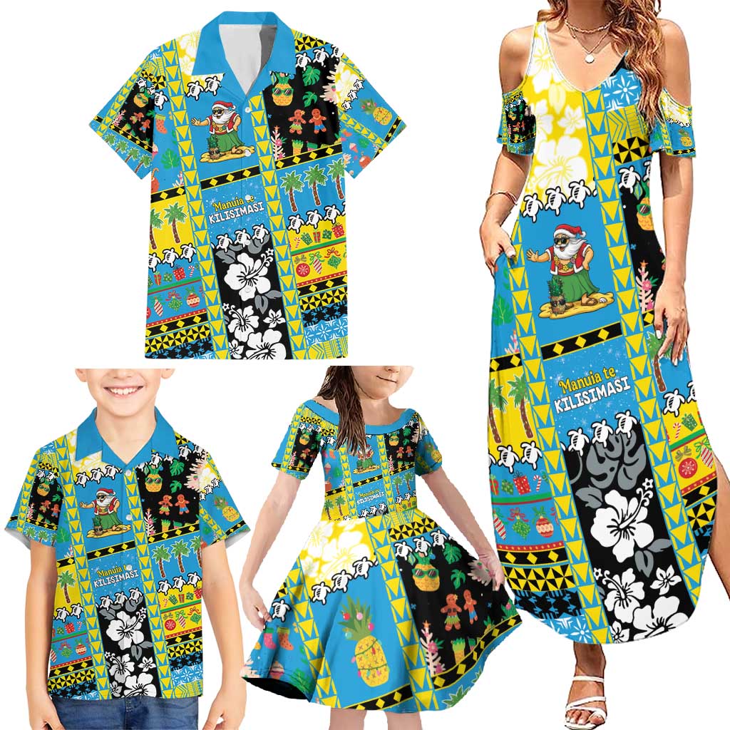 Tuvalu Christmas Family Matching Summer Maxi Dress and Hawaiian Shirt Festive Beach Vibes - Polynesian Pride