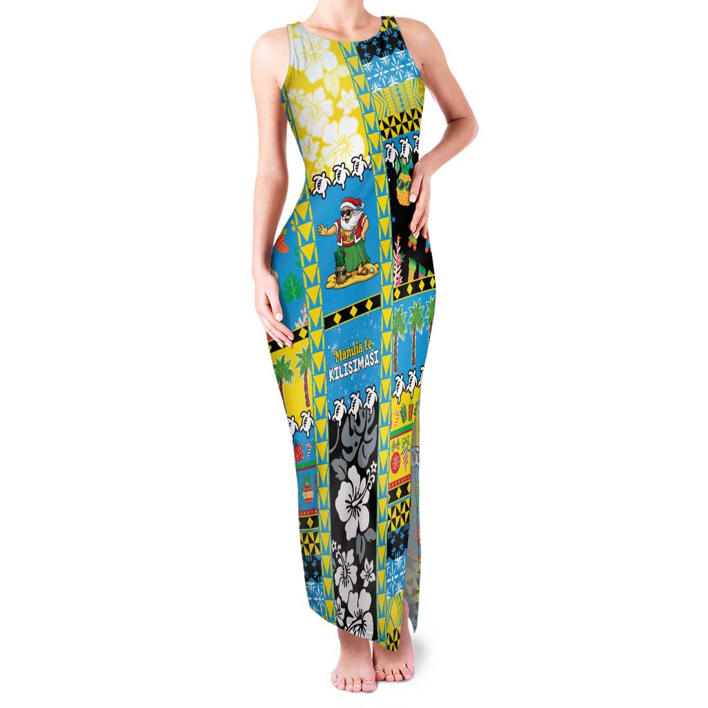 Tuvalu Christmas Family Matching Tank Maxi Dress and Hawaiian Shirt Festive Beach Vibes - Polynesian Pride