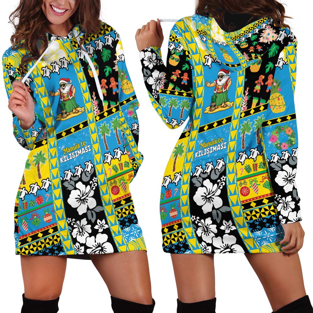 Tuvalu Christmas Hoodie Dress Festive Beach Vibes - Polynesian Pride