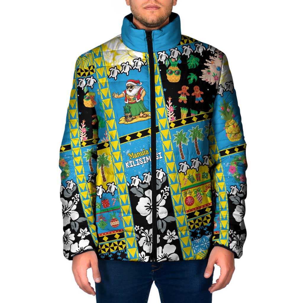Tuvalu Christmas Padded Jacket Festive Beach Vibes - Polynesian Pride